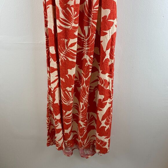 XIX Palms x Tribal Napali Hi Low Maxi Orange Floral Resort Spring Break Hawaii L - Picture 3 of 12